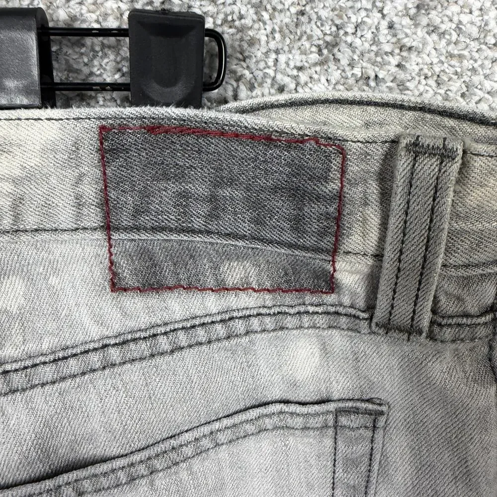 Levis 514 Jeans Mens 36x31 Gray Slim Straight Acid Wash Distressed Denim Skater